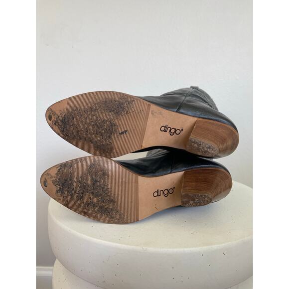 Dingo Women Vintage Black Silver Sunburst Cutout Cowboy Boots  - Size 7.5M - Picture 7 of 8